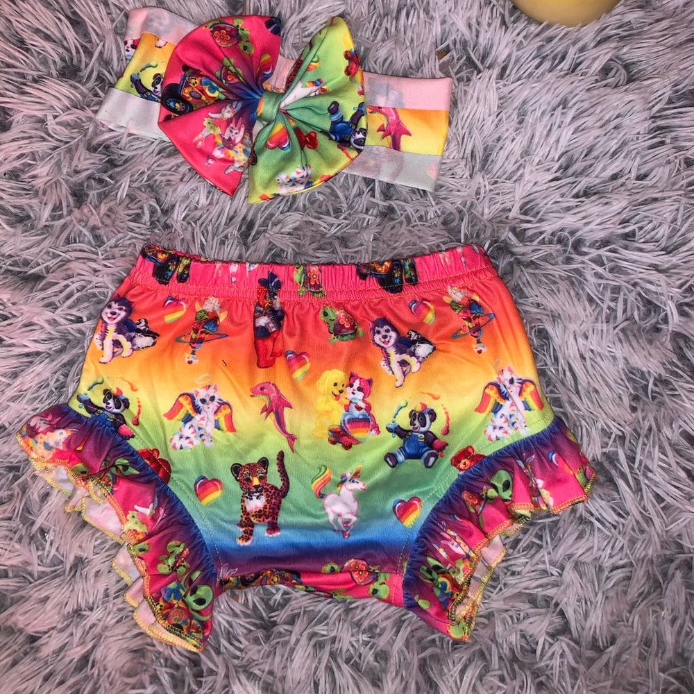 Lisa frank inspired bummies 🌈